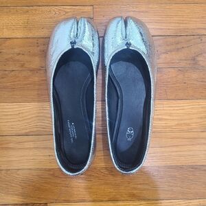 Silver Cracked Leather Tabi